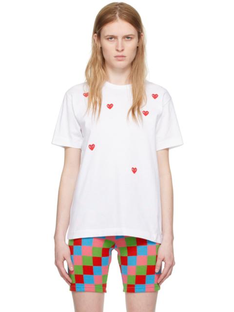Comme des Garçons PLAY 심장 인쇄 면 T 셔츠