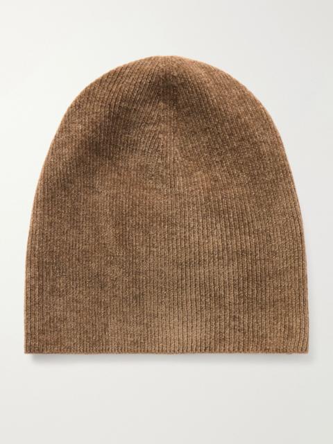 GABRIELA HEARST Spire ribbed silk beanie Camel