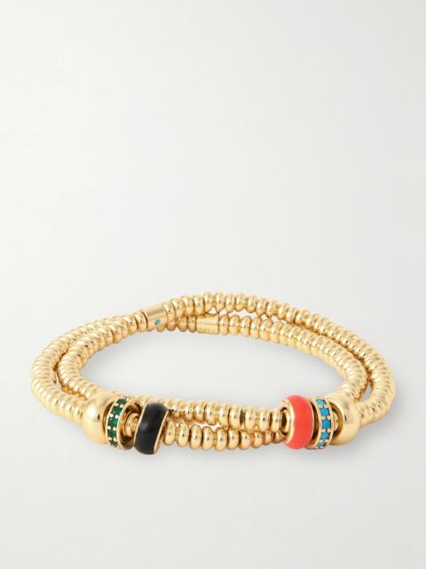 ROXANNE ASSOULIN Corduroy Set Of Two Gold-tone Beaded Bracelets