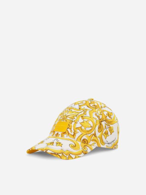 Dolce & Gabbana Drill baseball cap with majolica print