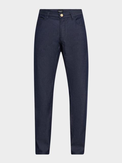 GIORGIO ARMANI Men's Cotton-Silk 5-Pocket Pants