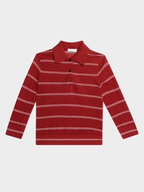 Vince Striped Pique Cotton Polo