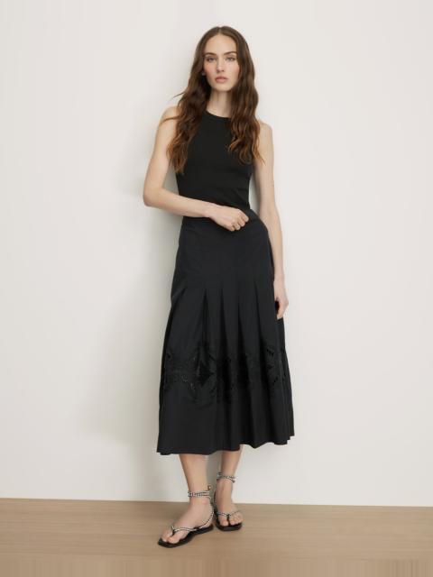 VERONICA BEARD FYNNLEY EMBROIDERED MIDI SKIRT
