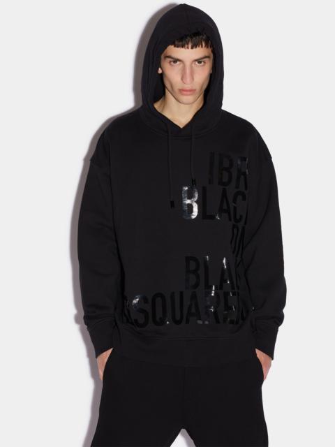 DSQUARED2 IBRA BLACK ON BLACK SLOUCH FIT SWEATSHIRT