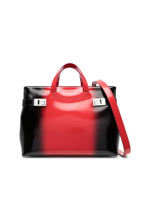 airbrush-effect leather tote
