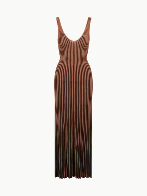 STAUD STAUD CLARETTA DRESS TAN BLACK