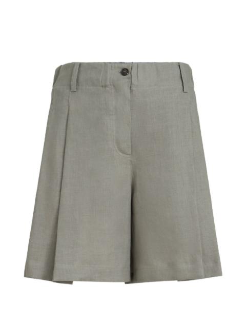 Brunello Cucinelli linen shorts with drawstring and pleats