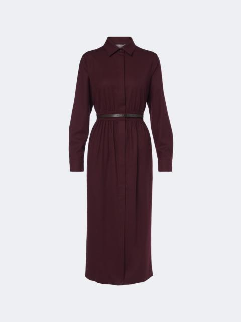Max Mara Belted wool-blend shirt dress