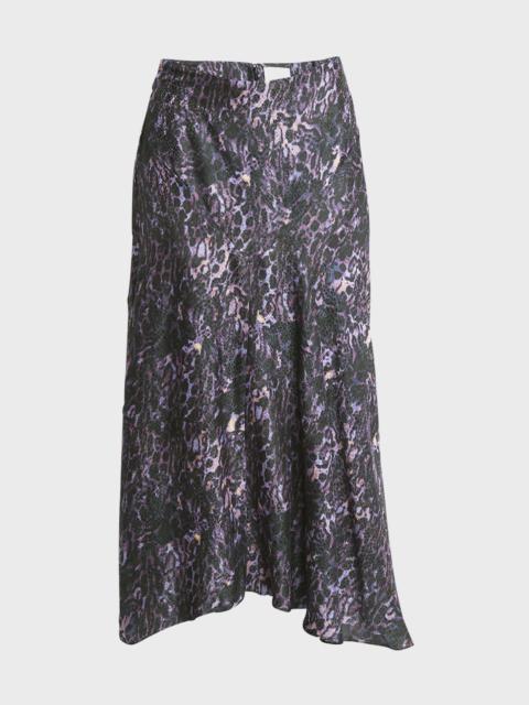 Isabel Marant Lisanne Silk Printed Midi Skirt