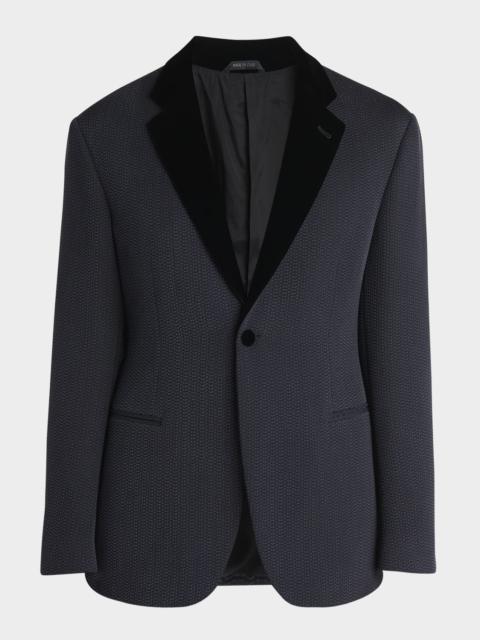 GIORGIO ARMANI Men's Velvet-Lapel Textured Dinner Jacket