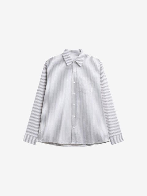 The Frankie Shop Rilly Adjustable Side Slit Shirt - Ivory Multi Stripe