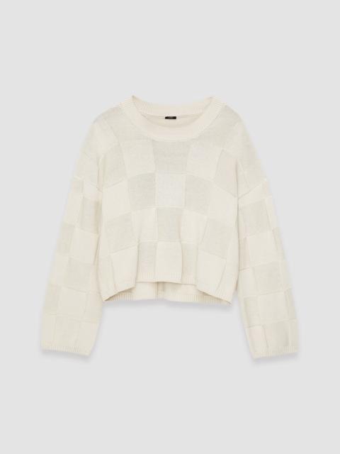 Textured Vichy Crew Neck Jumper