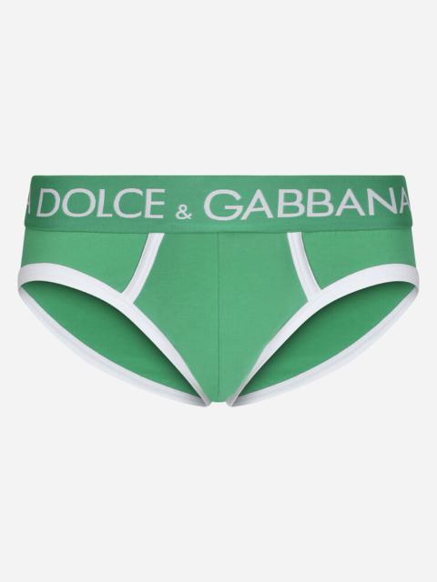 Dolce & Gabbana Mid-length two-way stretch jersey briefs with contrasting piping