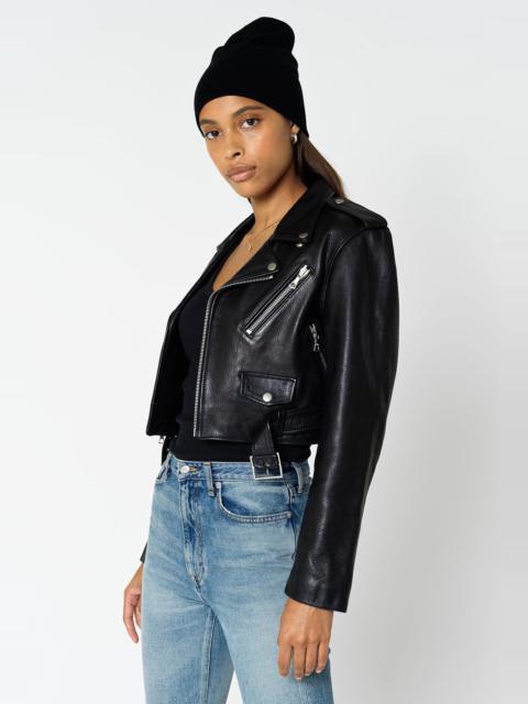 John Elliott LEATHER CROPPED BIKER JACKET