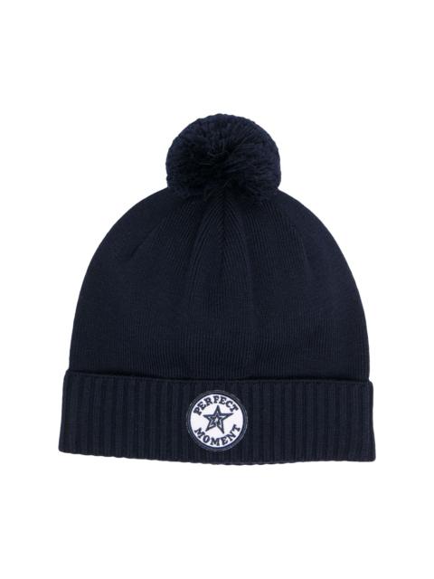 PERFECT MOMENT logo-patch beanie