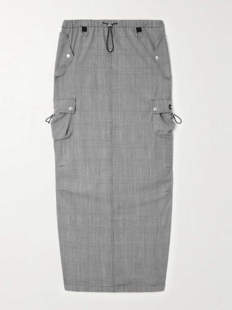 Prince of Wales checked wool maxi skirt