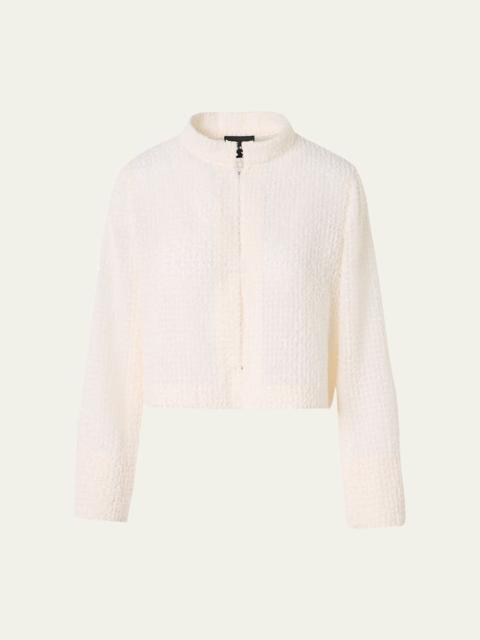 AKRIS Hockney Fringed Techno Short Bolero Jacket