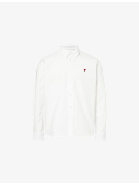 AMI Paris Logo-Embroidered Regular-Fit Cotton Shirt