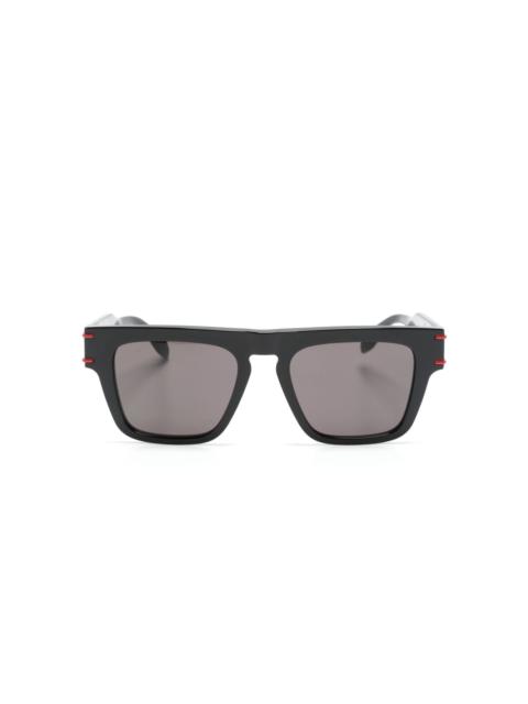 two-tone rectangle-frame sunglasses