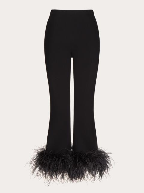 Valentino STRETCHED VISCOSE PANTS WITH FEATHERS