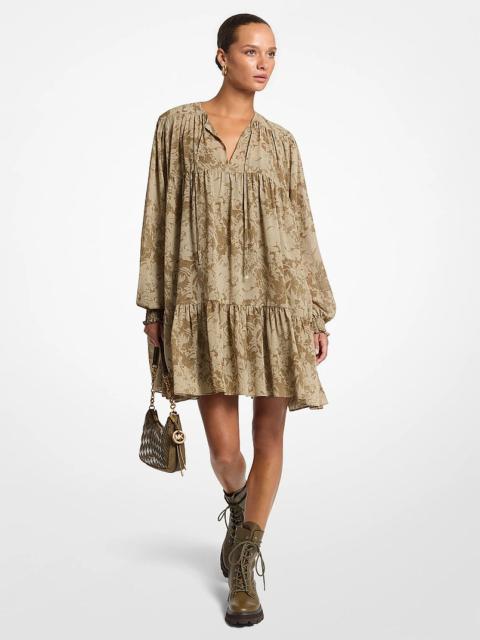 MICHAEL KORS Floral Georgette Tiered Dress