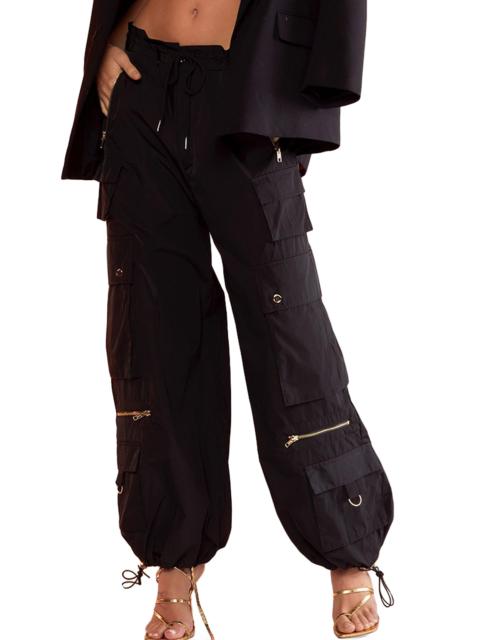 CYNTHIA ROWLEY Women's Relaxed Nylon Cargo Pants - Black