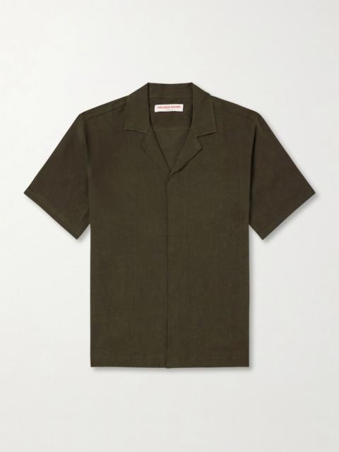 ORLEBAR BROWN Maitan II Camp-Collar Linen Shirt Green