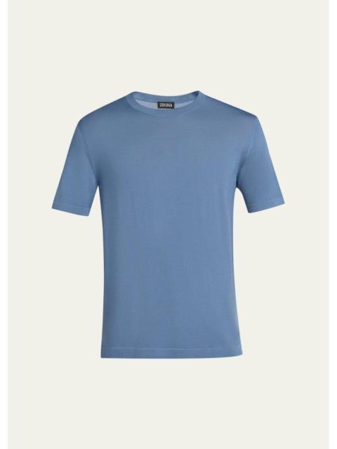 ZEGNA Men's Trofeo Wool Solid Crewneck T-Shirt