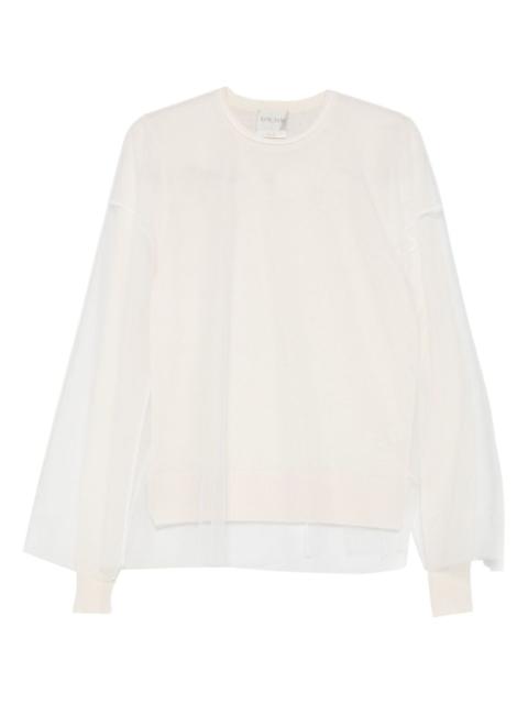 forte_forte sheer-panel sweater