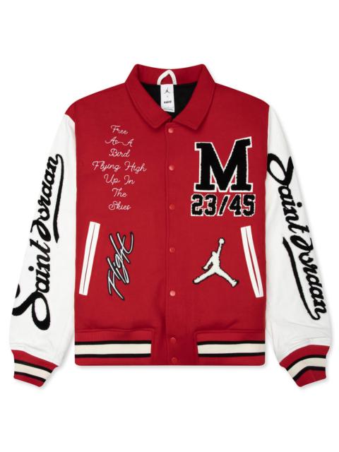 Jordan AIR JORDAN X SAINT MXXXXXX VARSITY JACKET - UNIVERSITY RED/WHITE/BLACK