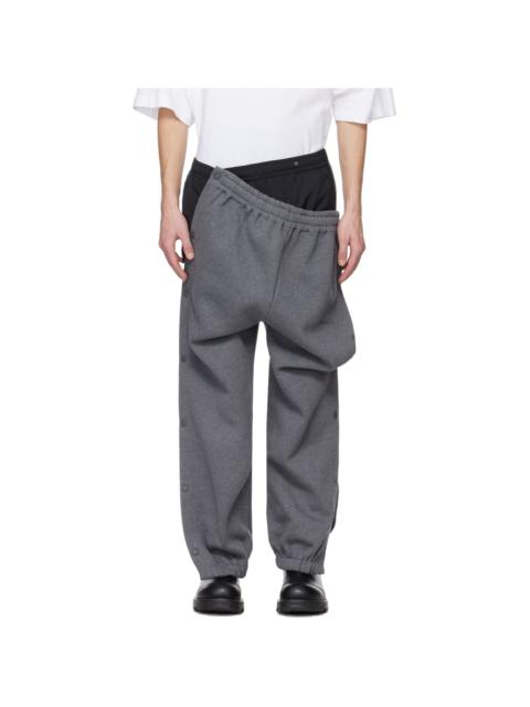 Gray Layered Sweatpants