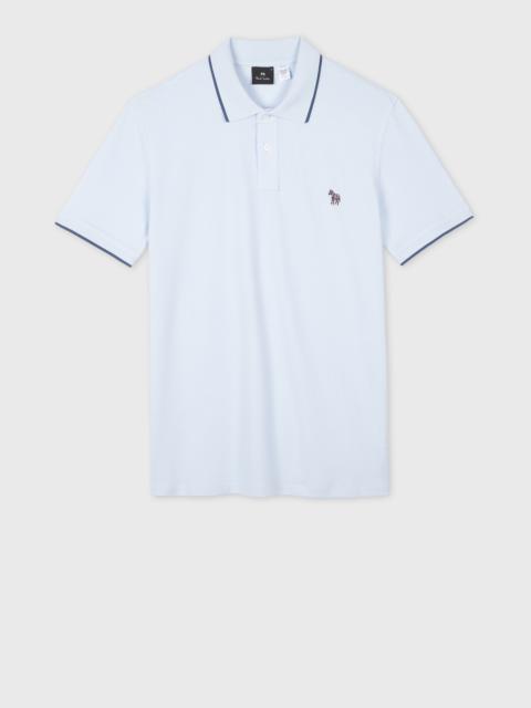 Paul Smith Light Blue Zebra Logo Polo Shirt With Contrast Tipping