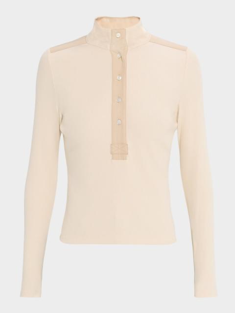 VERONICA BEARD Reynart Long-Sleeve Rib-Knit Top