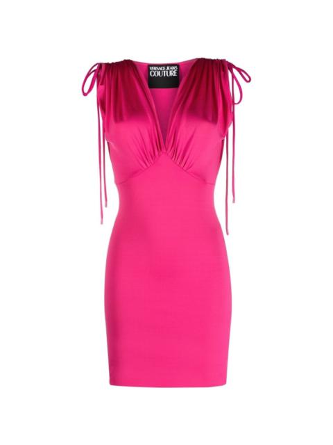 VERSACE JEANS COUTURE V-neck ruched minidress