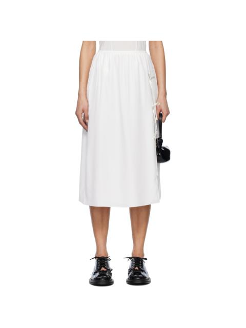 Simone Rocha White Bow Slit Column Midi Skirt