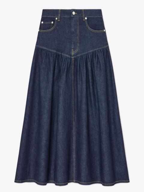 GANNI SKIRT IN STRETCH DENIM