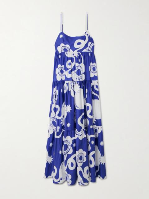 BORGO DE NOR Merle Tiered Floral-print Cotton-poplin Maxi Dress