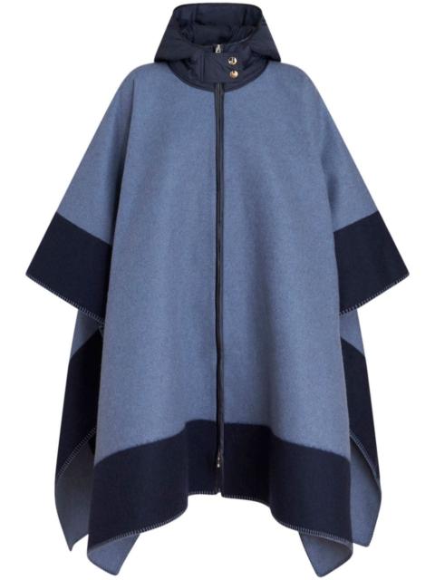 Pegaso-jacquard fine-knit cape