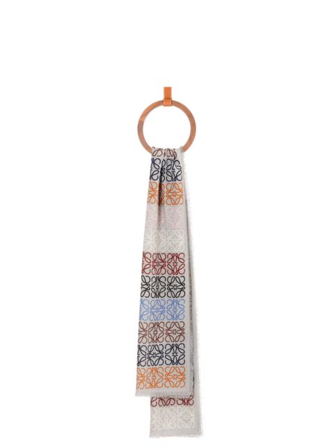 Loewe Anagram lines scarf in wool and cashmere
