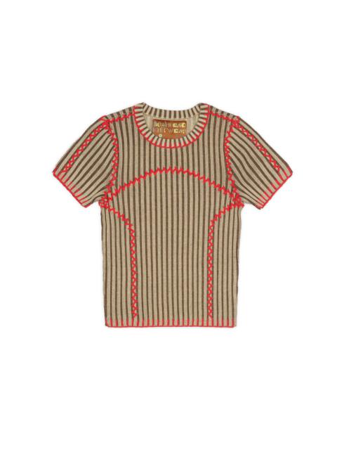 BRAIN DEAD Mariel Sport Knit Top - Sand