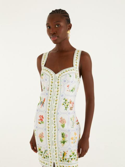 FARM RIO Tropical Porcelain Off-White Mini Dress