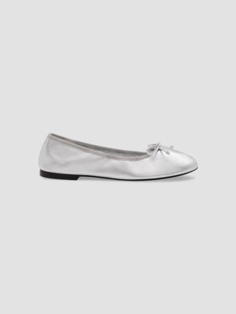 Stuart Weitzman Women's Nia Leather Ballerina Flats - Silver