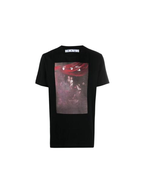 Off-White OFF-WHITE Slim Fit Caravaggio Painting T-shirt Black