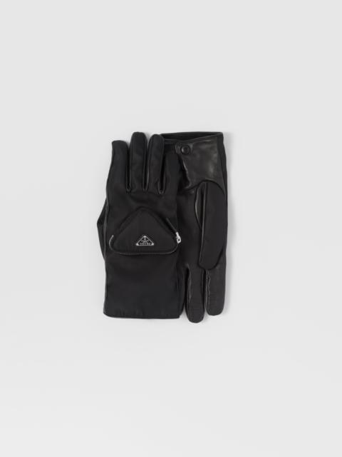 Prada Re-Nylon and Napa leather gloves