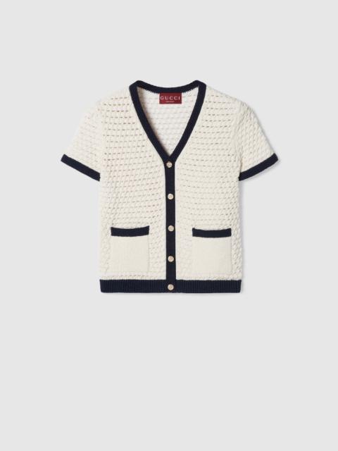 Fine cotton crochet cardigan