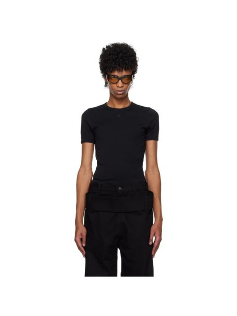 courrèges Black Signature Contrast T-shirt