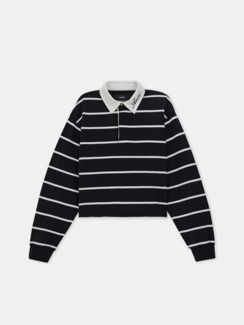 AMIRI WOMEN'S STRIPED LONG SLEEVE POLO