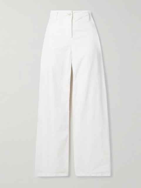 NILI LOTAN Megan Cotton-blend Twill Wide-leg Pants