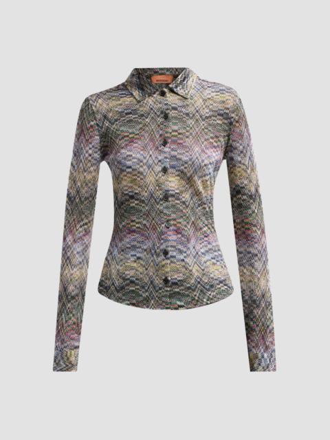 Missoni Women's Zigzag Metallic Knit Shirt - Multicolor