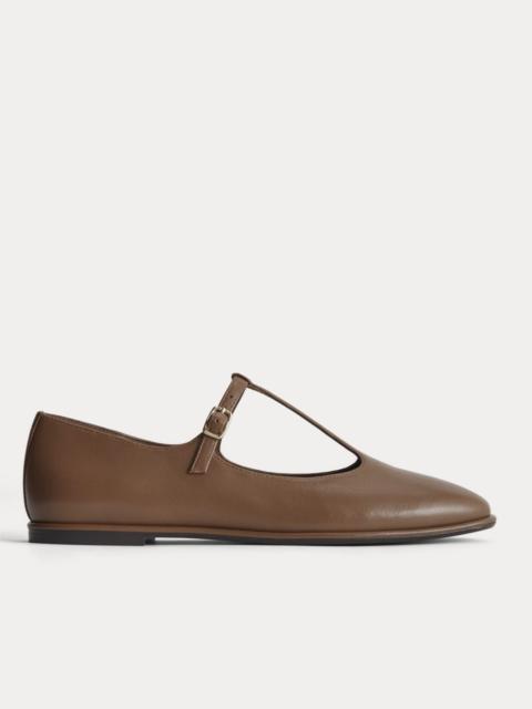 EVERLANE THE LEATHER T-STRAP FLAT